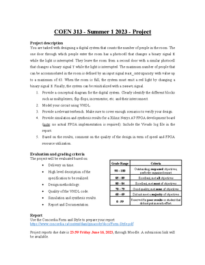 Coen313lab1 - lab 1 report - COEN 313 – Digital System Design II Jafar ...