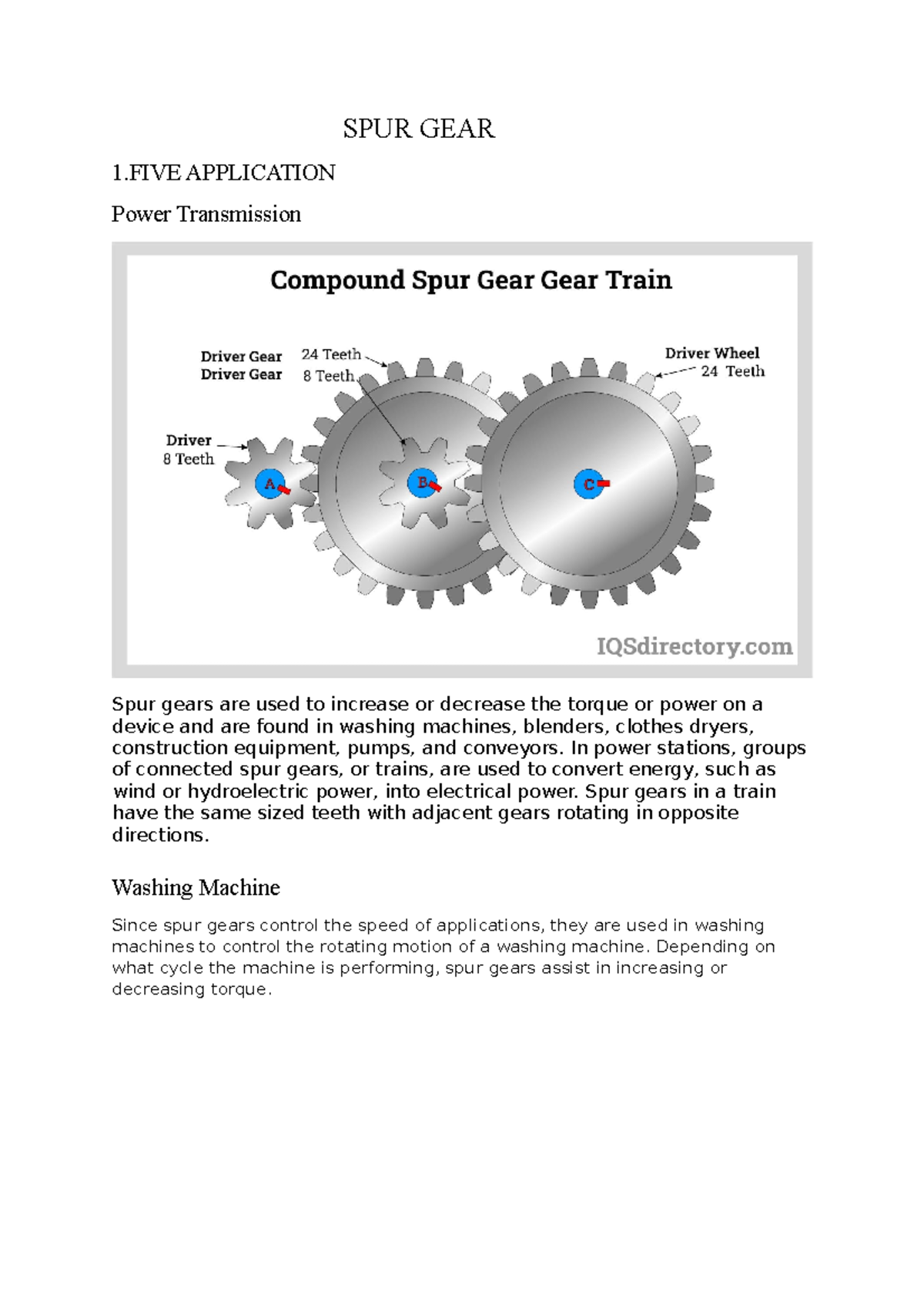 SPUR GEAR - Matlab - SPUR GEAR 1 APPLICATION Power Transmission Spur ...