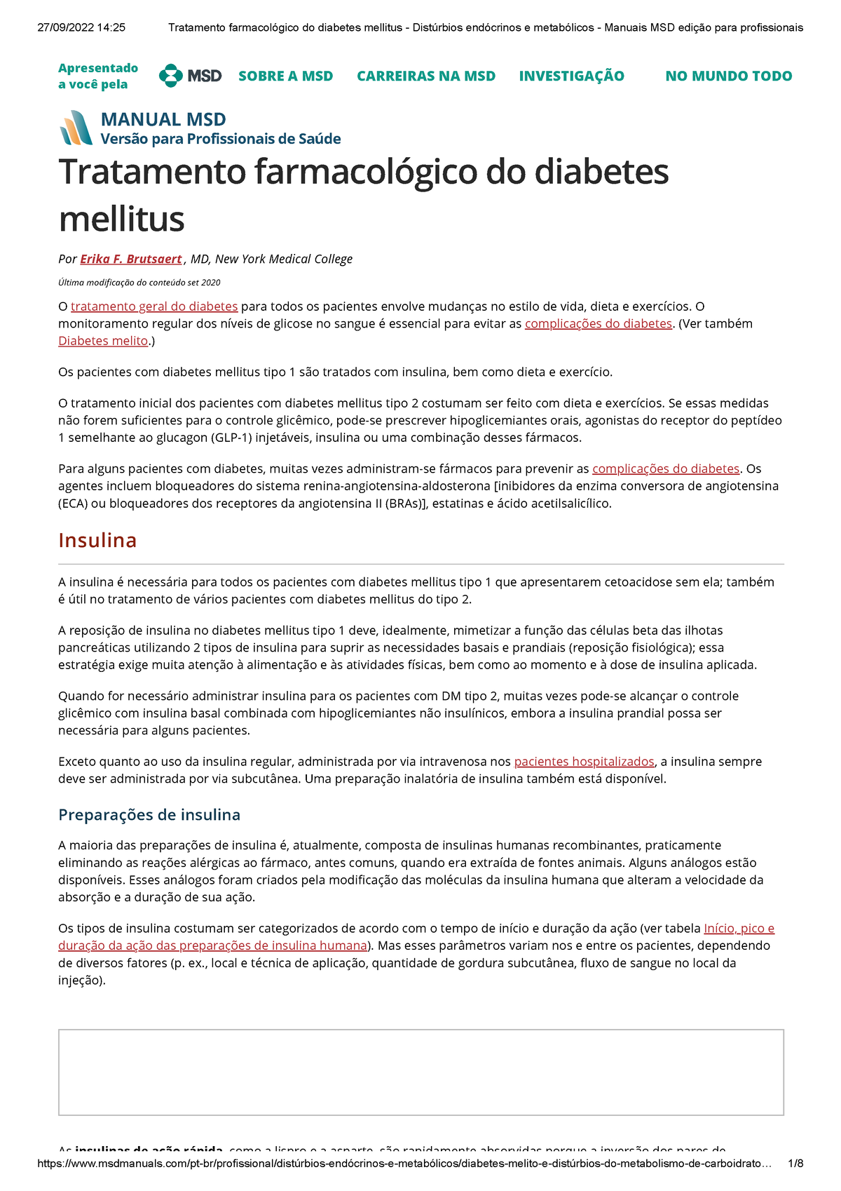 Tratamento Farmacológico Do Diabetes Mellitus - Distúrbios Endócrinos E ...