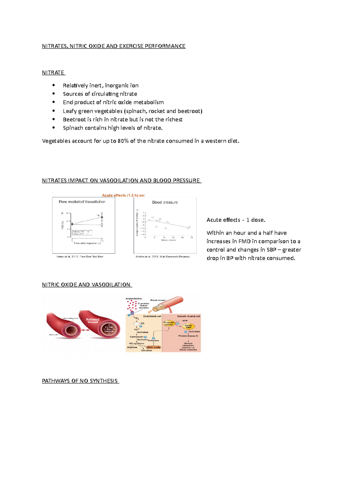 Nitrates NITRATES, NITRIC OXIDE AND EXERCISE PERFORMANCE NITRATE