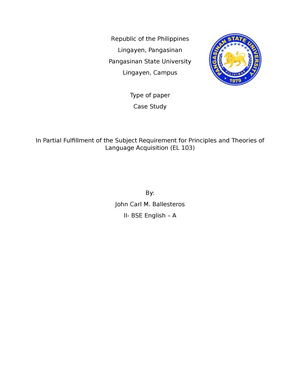 cover page for case study