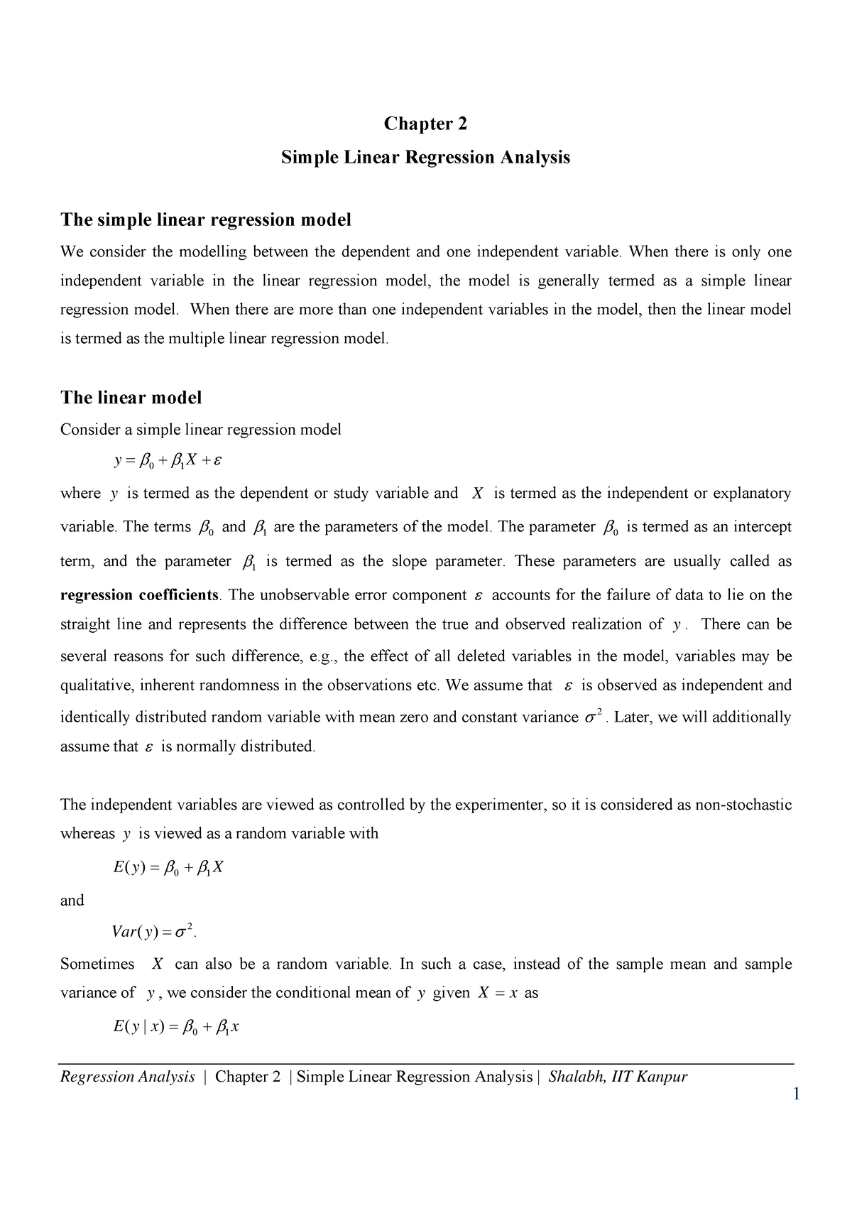 Chapter 2-Regression-Simple Linear Regression Analysis - Regression ...