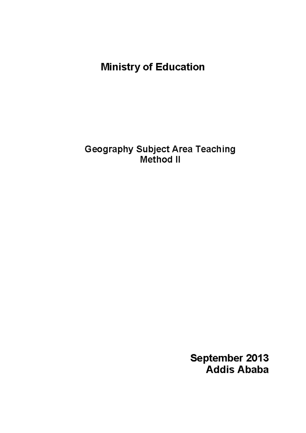 Geography Subject Area Teaching Method II - Ministry of Education ...