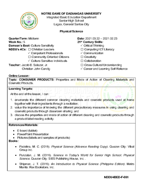 Physci Module 4 (WEEK 6) Physics- FROM Earth TO Cosmos - NOTRE DAME OF ...
