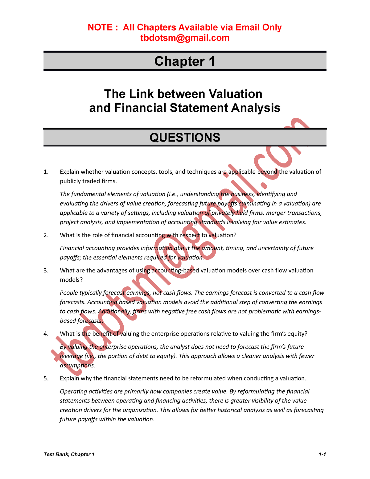 presentation of financial statements test bank