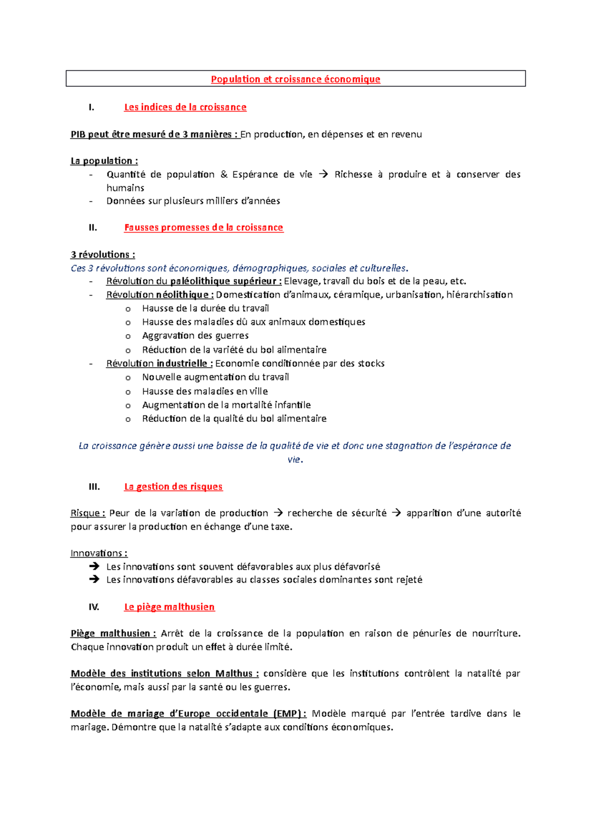 Chapitre 4 cours - Population et croissance économique I. Les indices ...