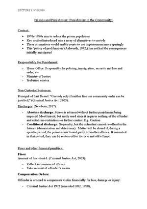 Lecture 4 - Prisons and Punishment - Prisons and Punishment: History of ...