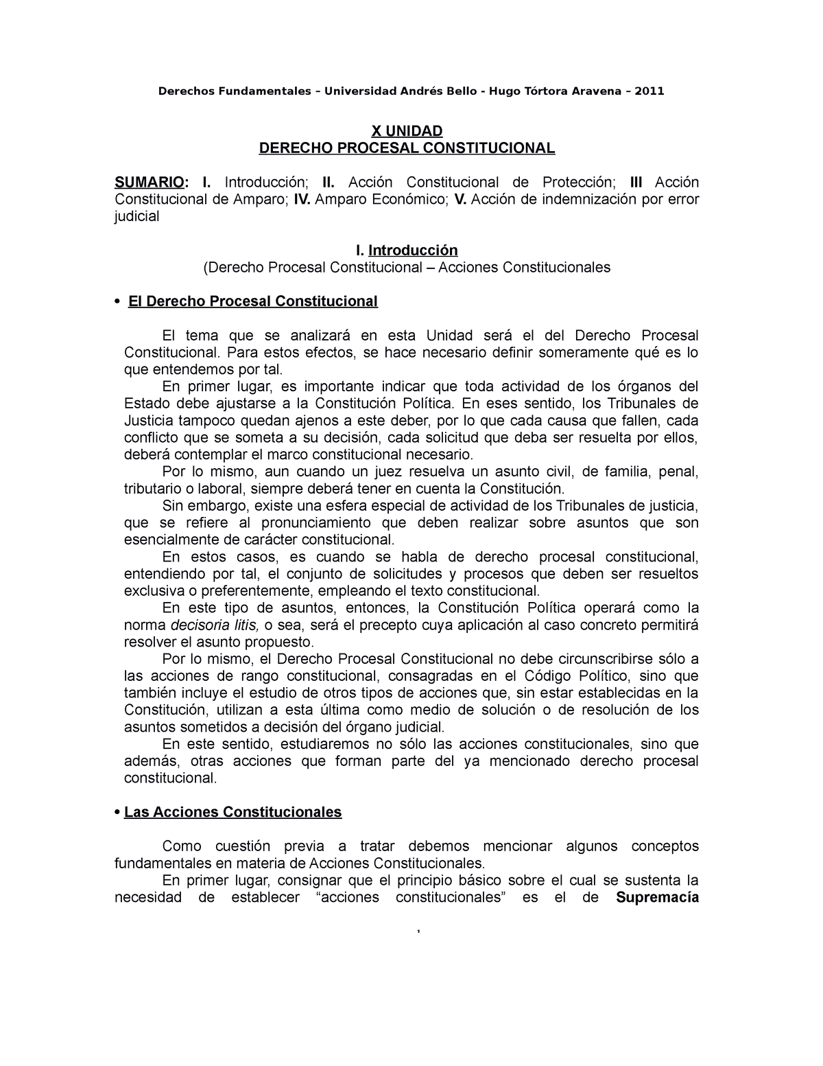 11 - Derecho Procesal Constitucional - X UNIDAD DERECHO PROCESAL ...