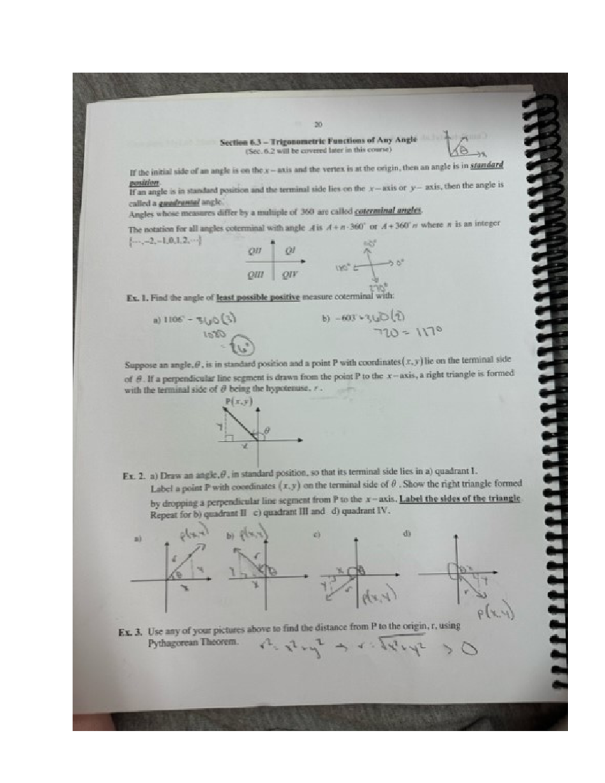 Math 109 6.3 lecture notes - 20 Section 6 Trigonometric Functions of ...
