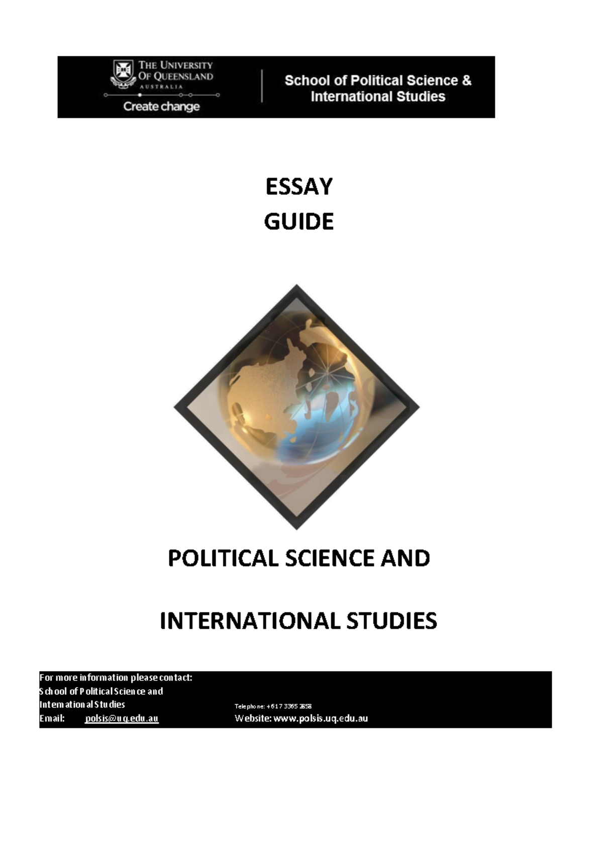 Polsis Essay Guide - ESSAY GUIDE POLITICAL SCIENCE AND INTERNATIONAL ...