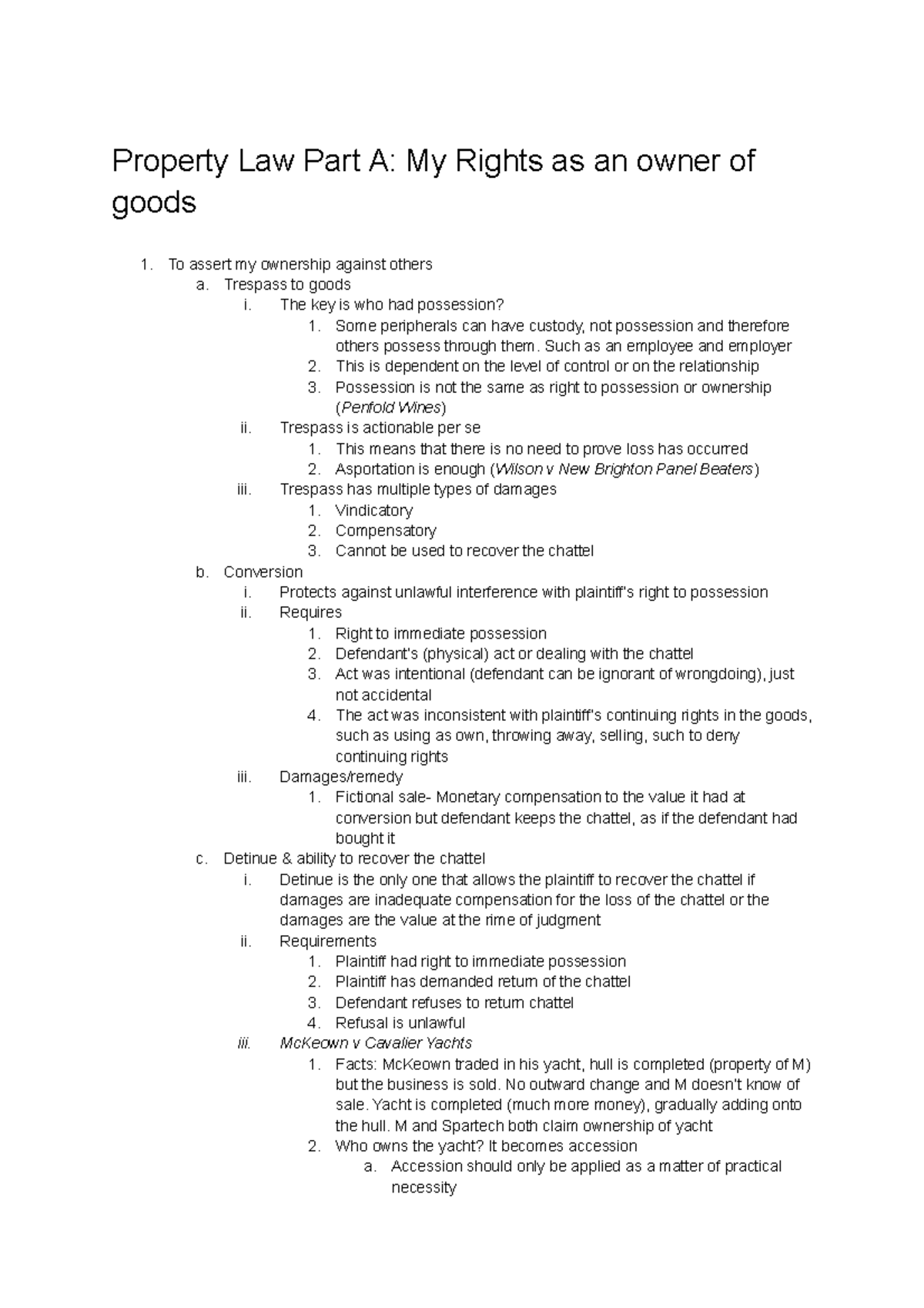 My Rights as an Owner of Goods - Property Law Part A: My Rights as an ...