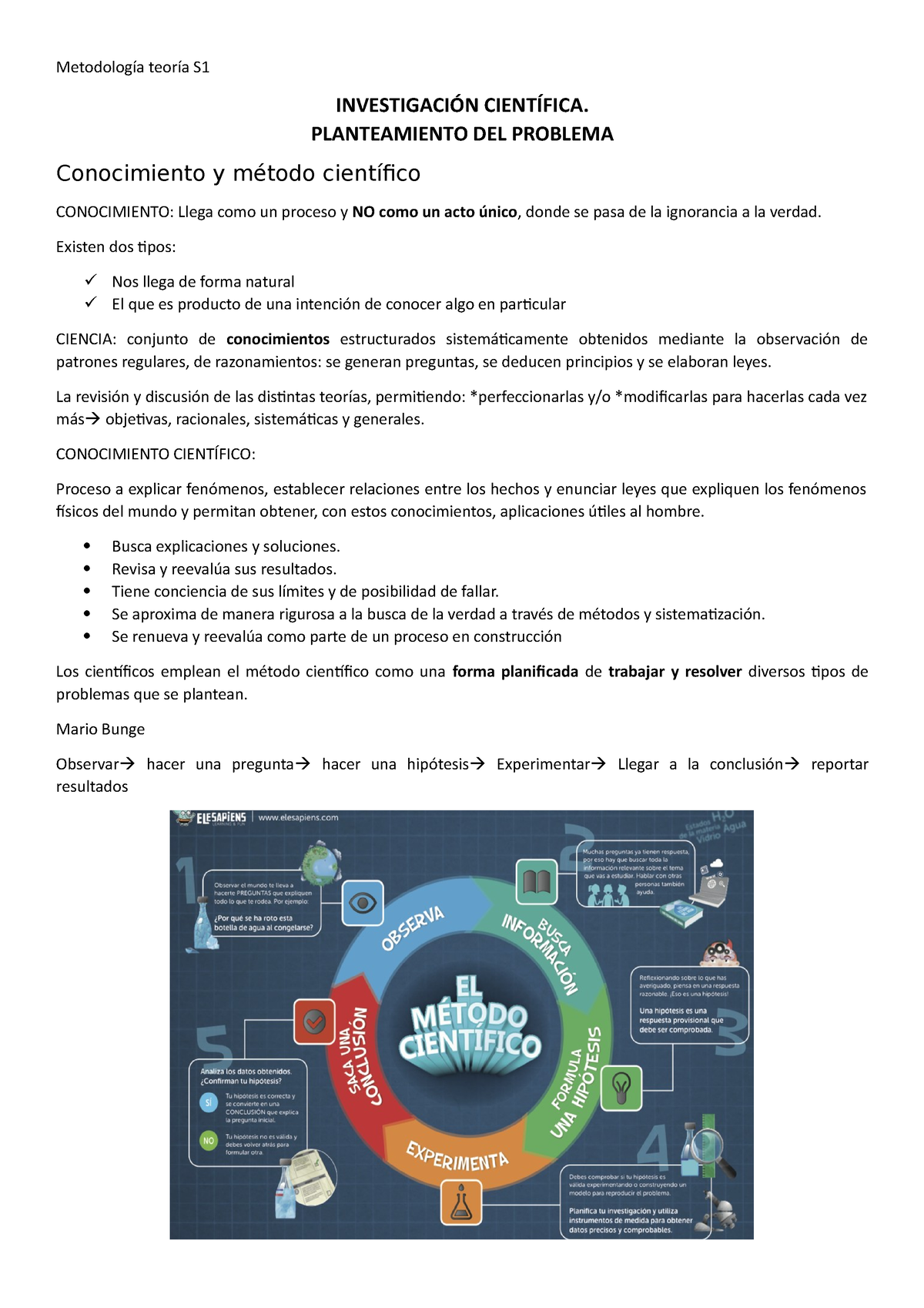 Clase S1 - Metodología Teoría S INVESTIGACIÓN CIENTÍFICA. PLANTEAMIENTO ...