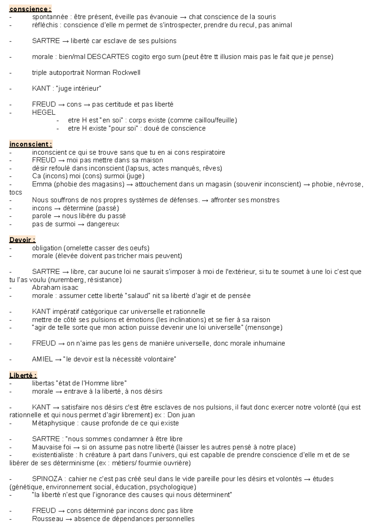 Philoo - Google Docs - conscience : spontannée : être présent, éveille ...