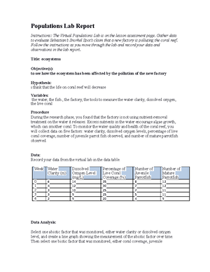 05 02 natural selection lab report - Natural Selection Virtual Lab ...