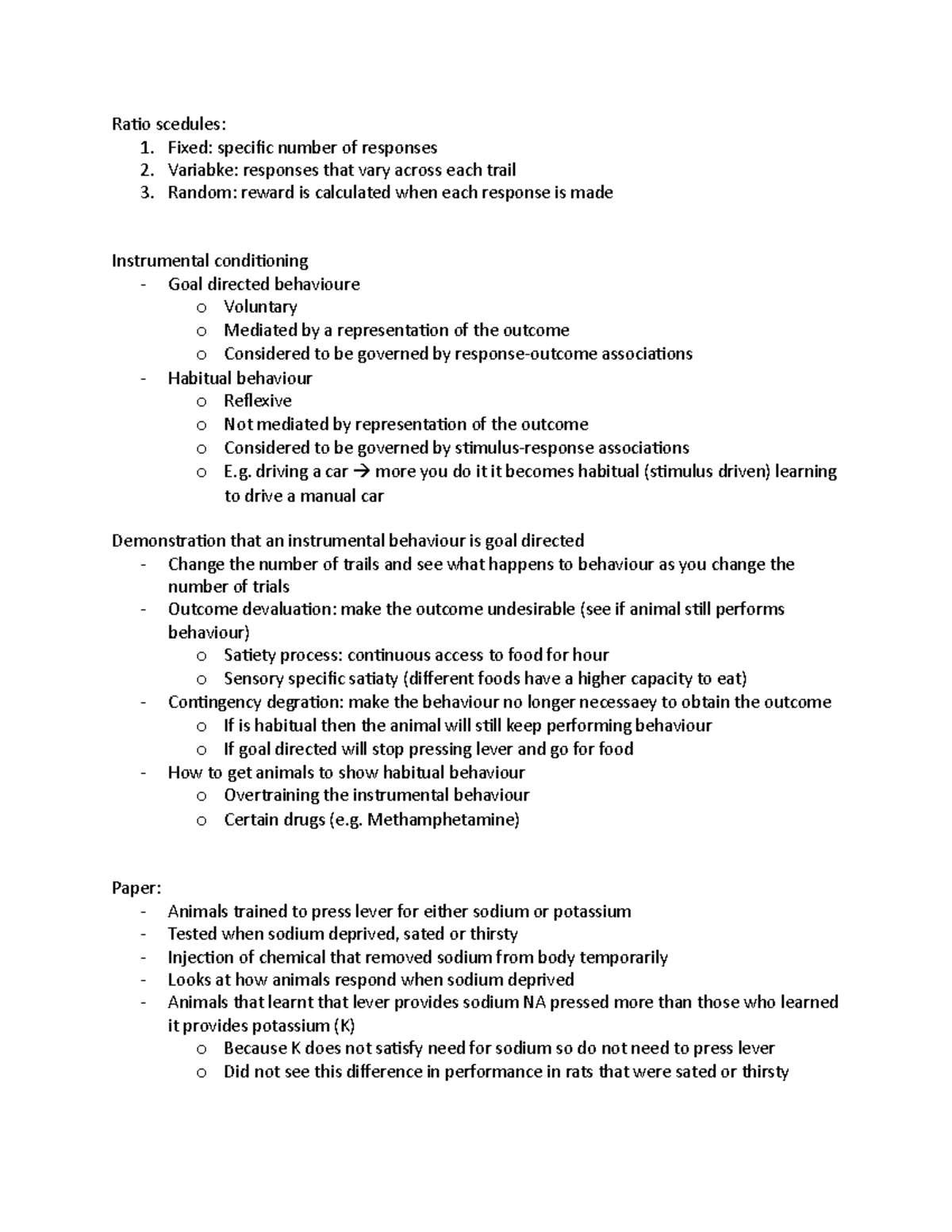 in person tutorial notes from week 3 - Ratio scedules: 1. Fixed ...