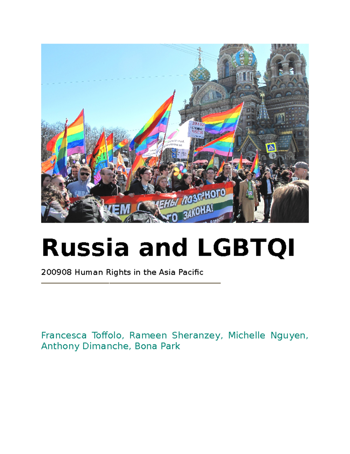 Russia and Lgbtqi - Written Brief - Russia and LGBTQI 200908 Human ...
