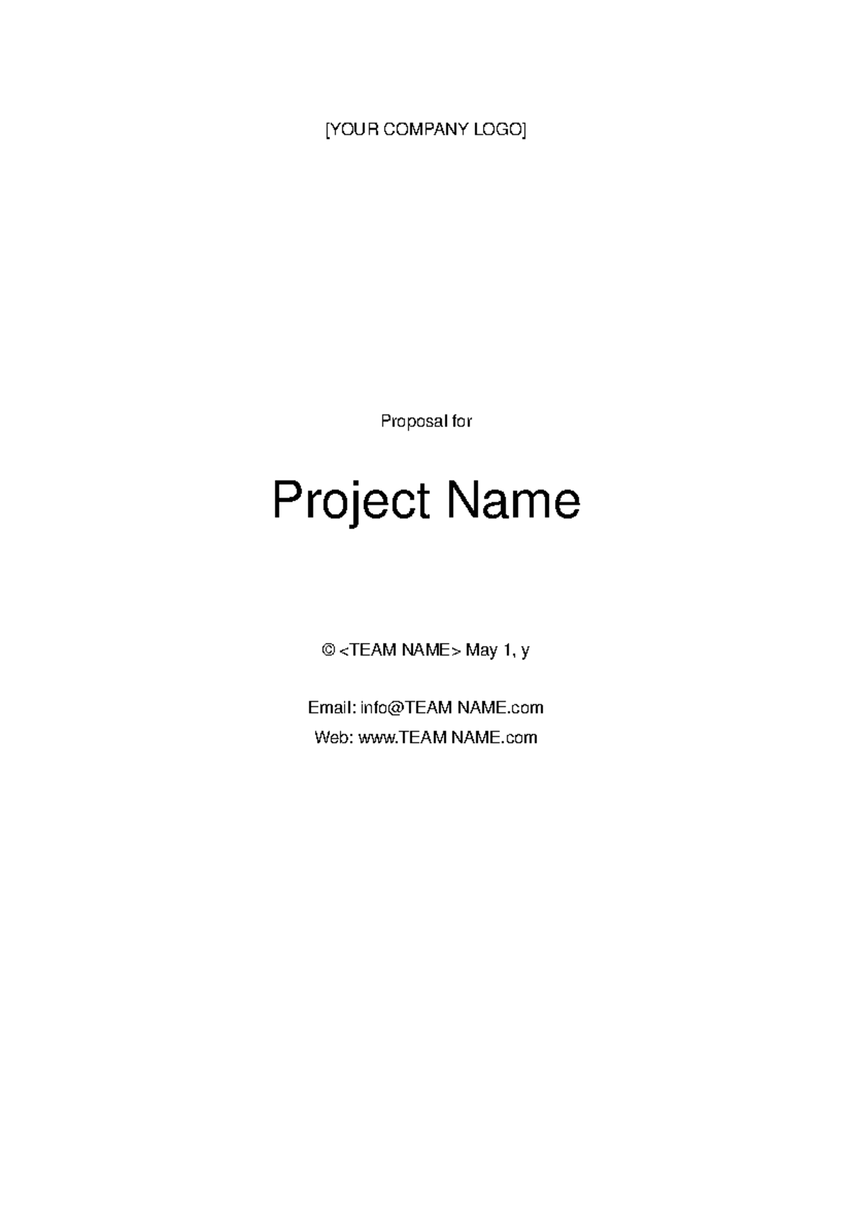 Project Proposal Template - [YOUR COMPANY LOGO] Proposal for Project ...