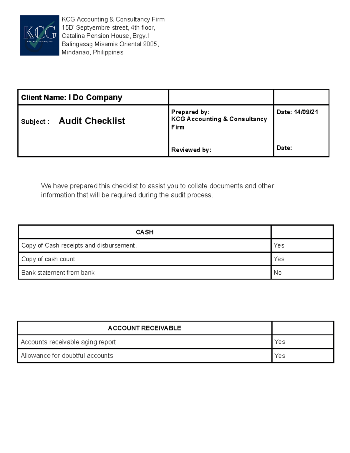 8.audit Checklist - Notes - Kcg Accounting & Consultancy Firm 15d 