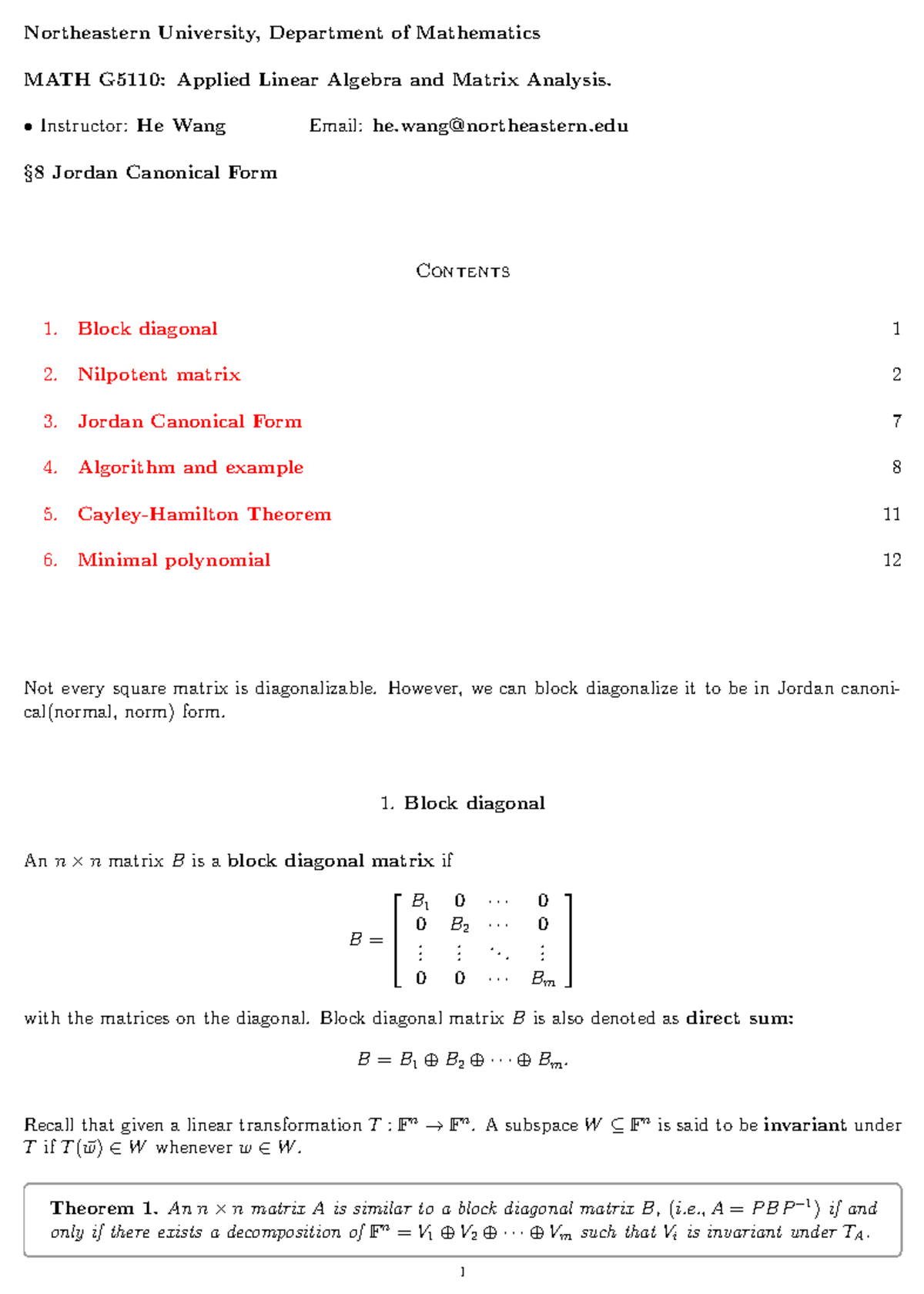 Sec8 Professor He Wang Northeastern University, Department of