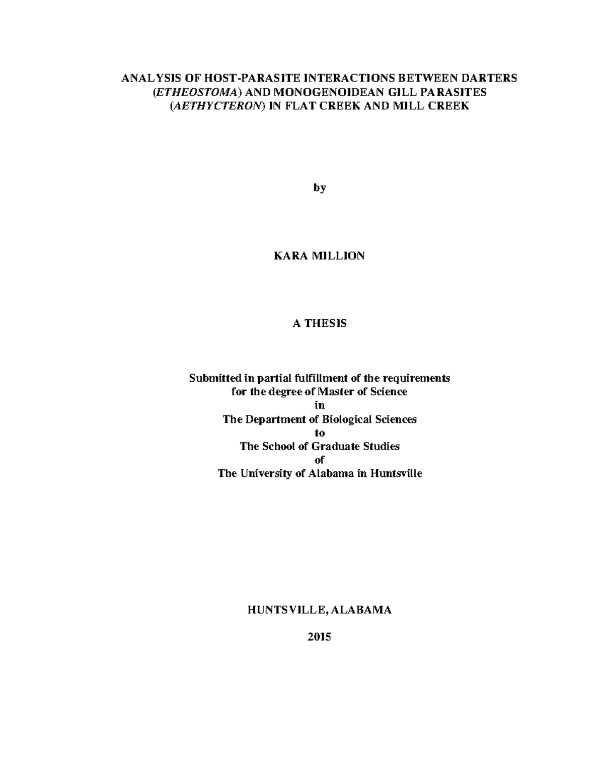 P16608 coll23 6026 Amber Darter Parasites and how they affect the