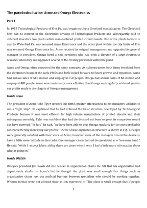 Case ACME Omega Lecture notes 3 1 The paradoxical twins Acme