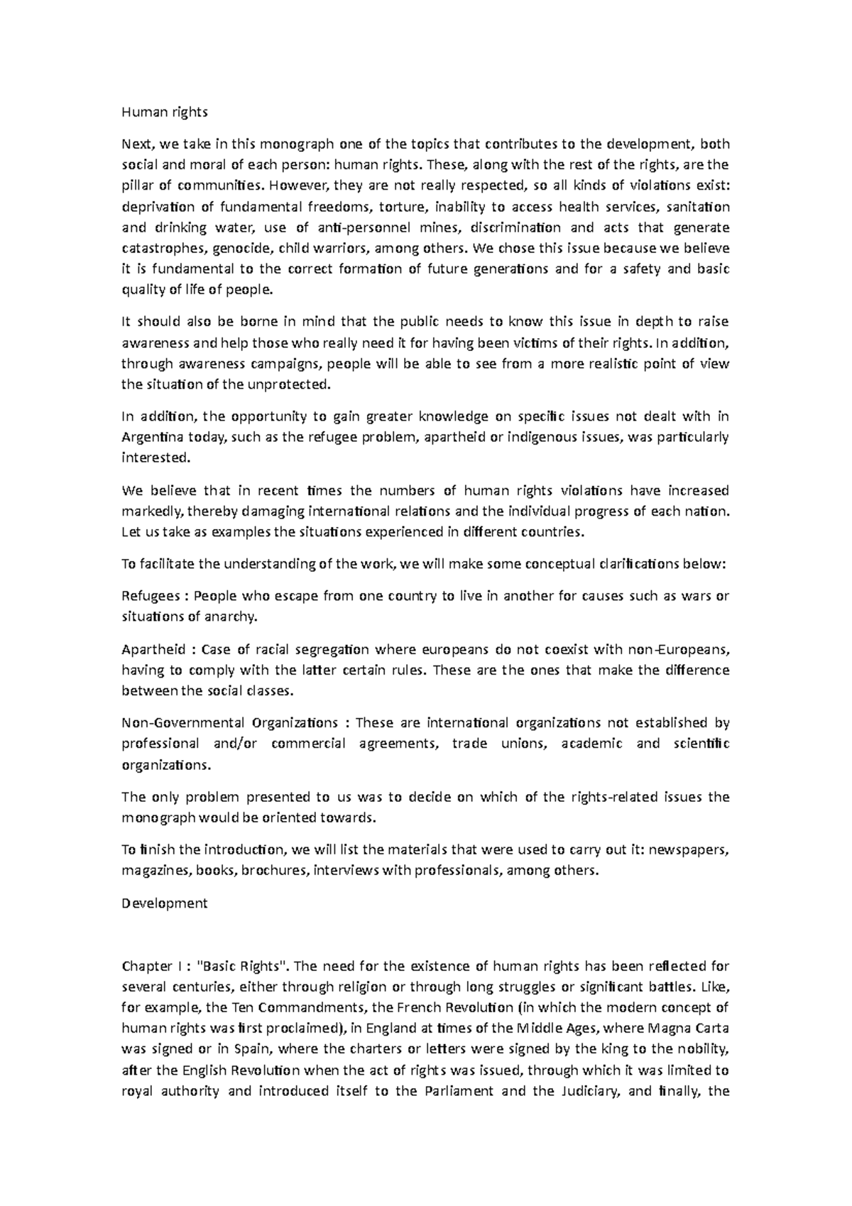 Human rights - Lecture notes 5 - Human rights Next, we take in this ...