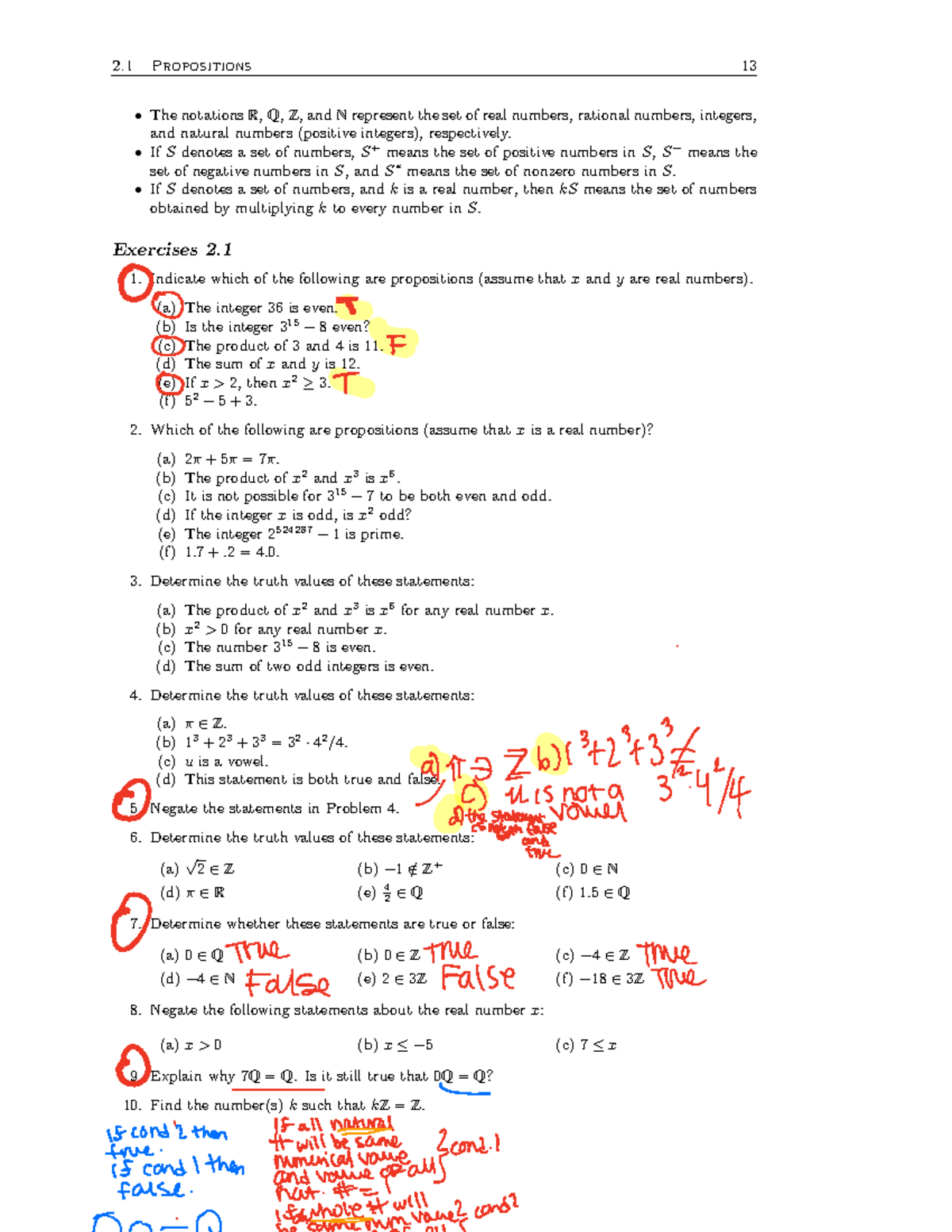 Math+270A+Textbook - Dghdhc - 2 Propositions 13 The notations R, Q, Z ...