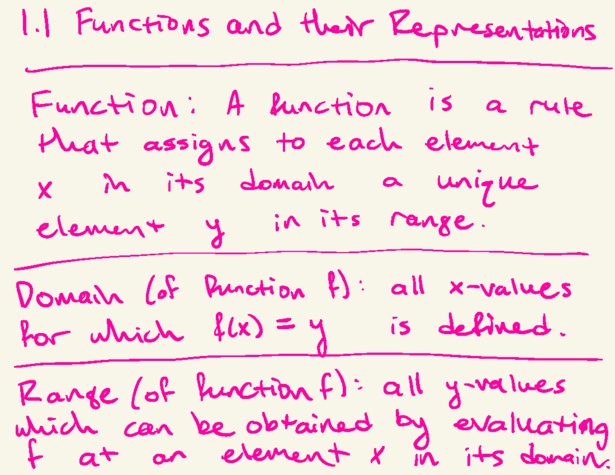 Section 1 coursework 1 Functions and their Representations