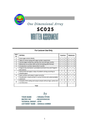 written assignment science computer matriculation