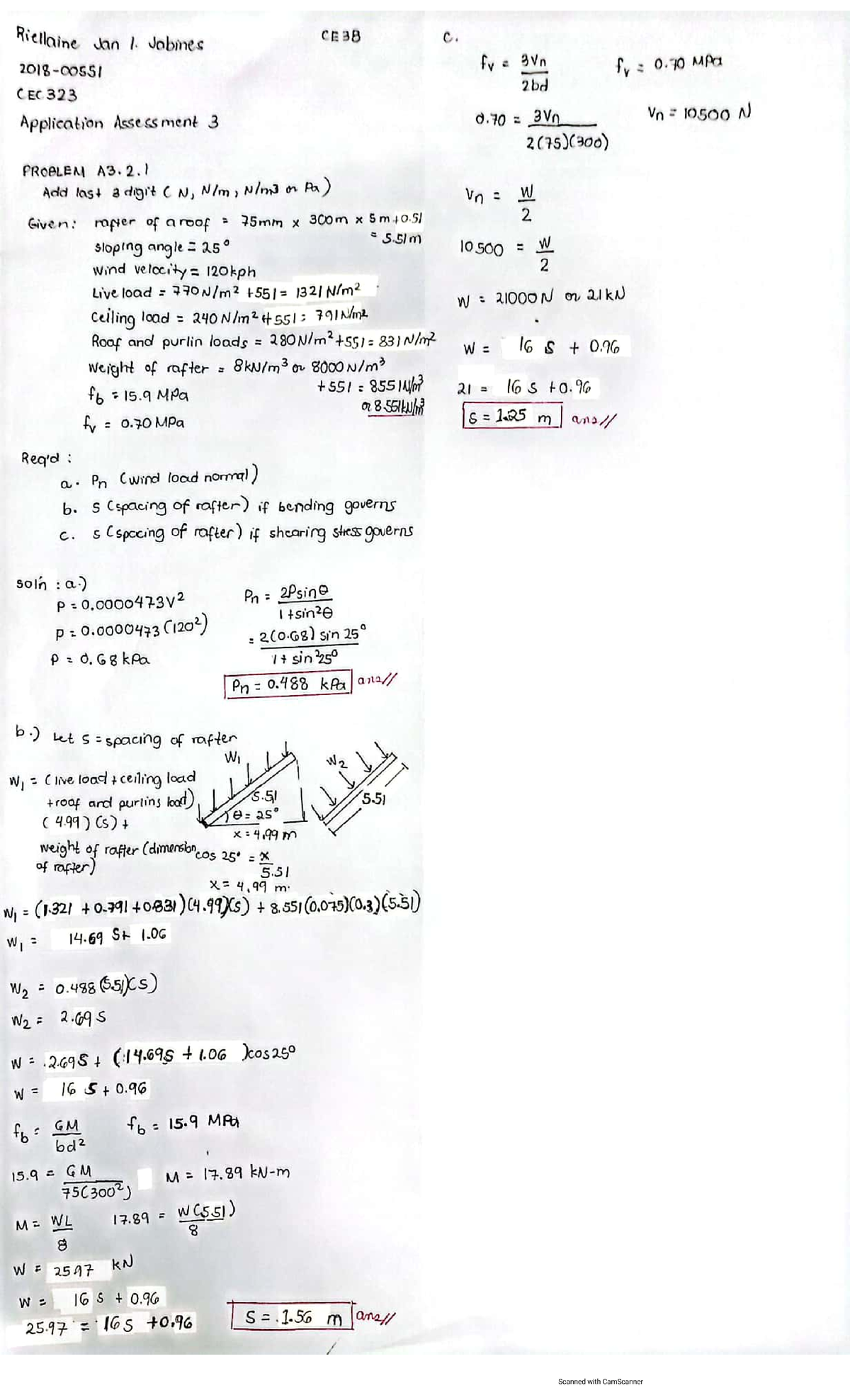 CEC 323 Application Assessment 3 - Principle of Steel & Timber Design ...