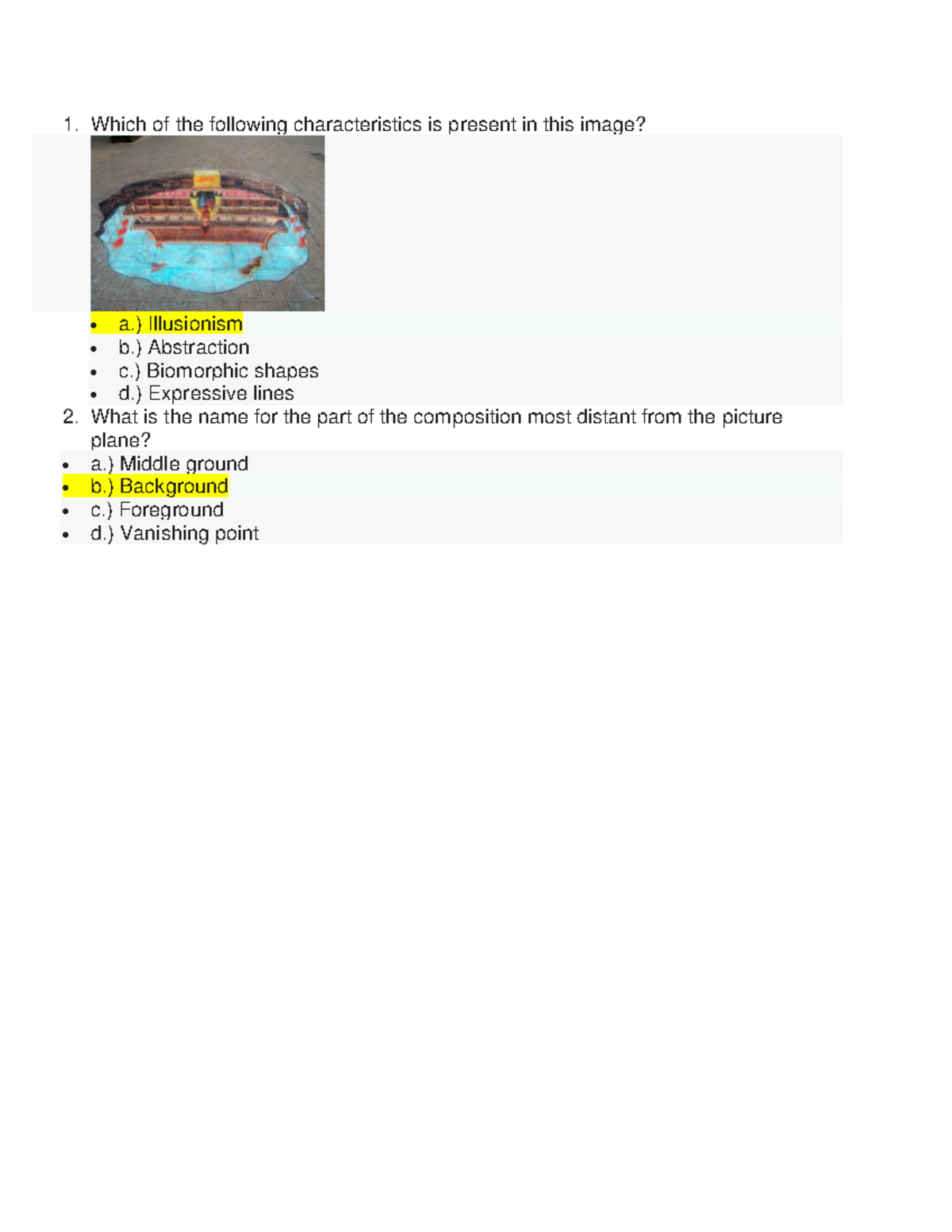 ART HIS Unit 1 Challenge 1 - 1. Which of the following characteristics ...