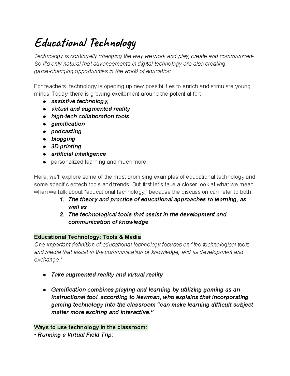Educational Tech - Eduon Thog Technology is continually changing the ...