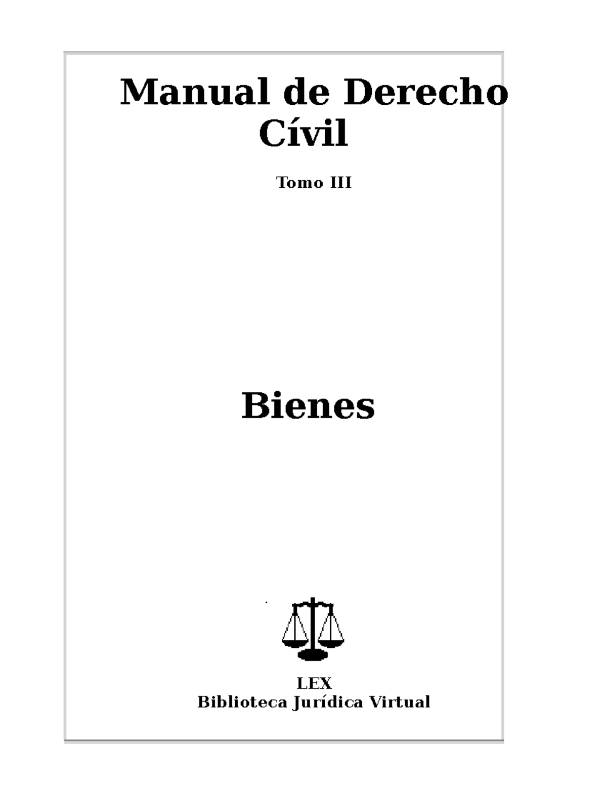 Bienes Manual De Derecho Civil 4A - Manual De Derecho Cívil Tomo III ...