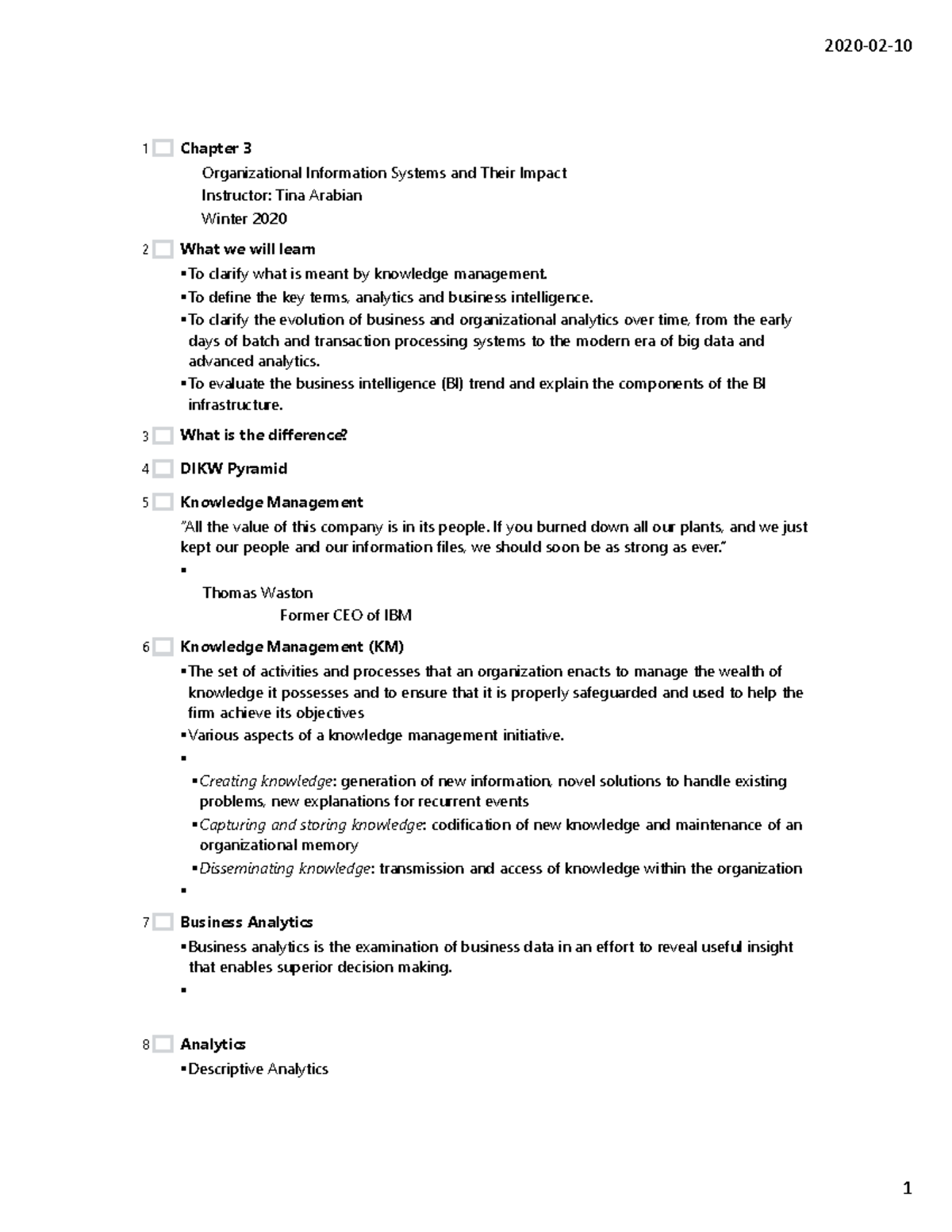 Chapter 3 Part 2 - Lecture notes 8 - Chapter 3 Organizational ...