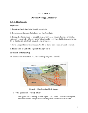 Lab 1- Introduction To Geology - GEOL 1121 K Physical Geology ...