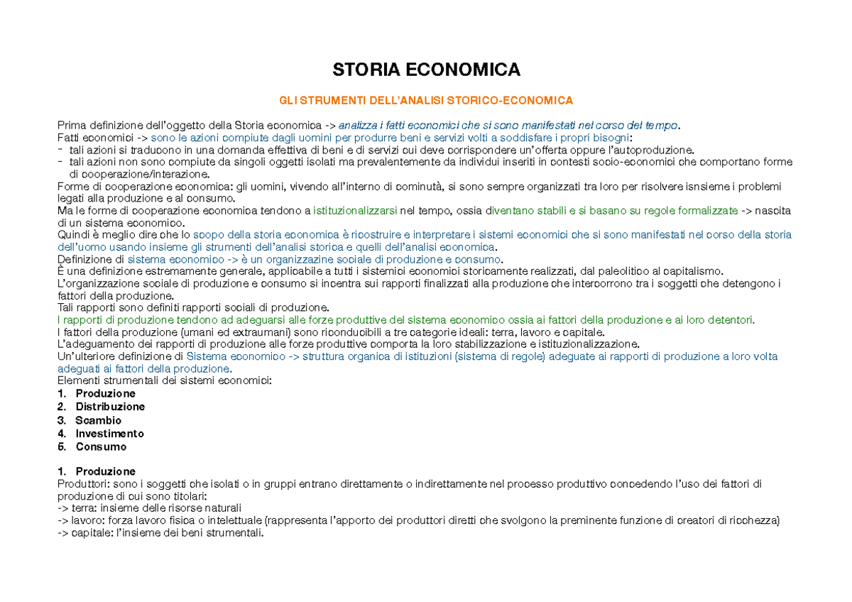 Storia Economica Introduzione - STORIA ECONOMICA GLI STRUMENTI DELL ...