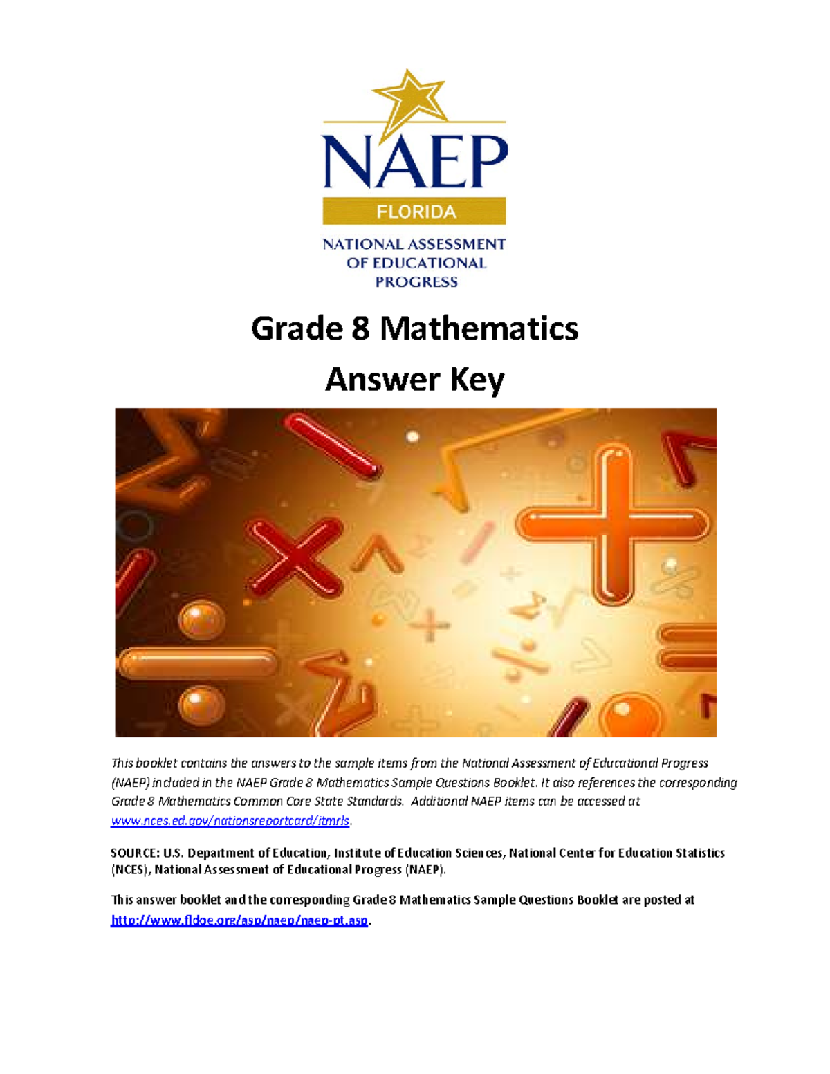 G8mab - math - Grade 8 Mathematics Answer Key This booklet contains the ...