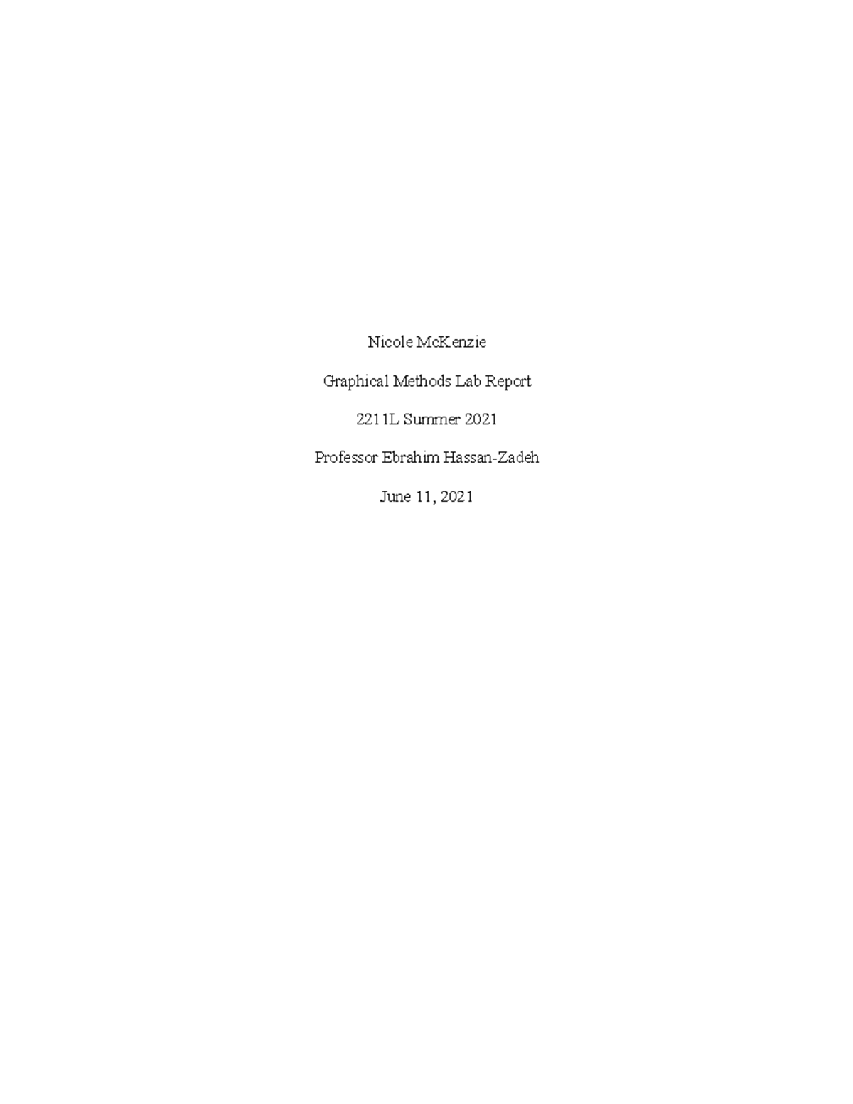 Graphical method Lab Report - Nicole McKenzie Graphical Methods Lab ...