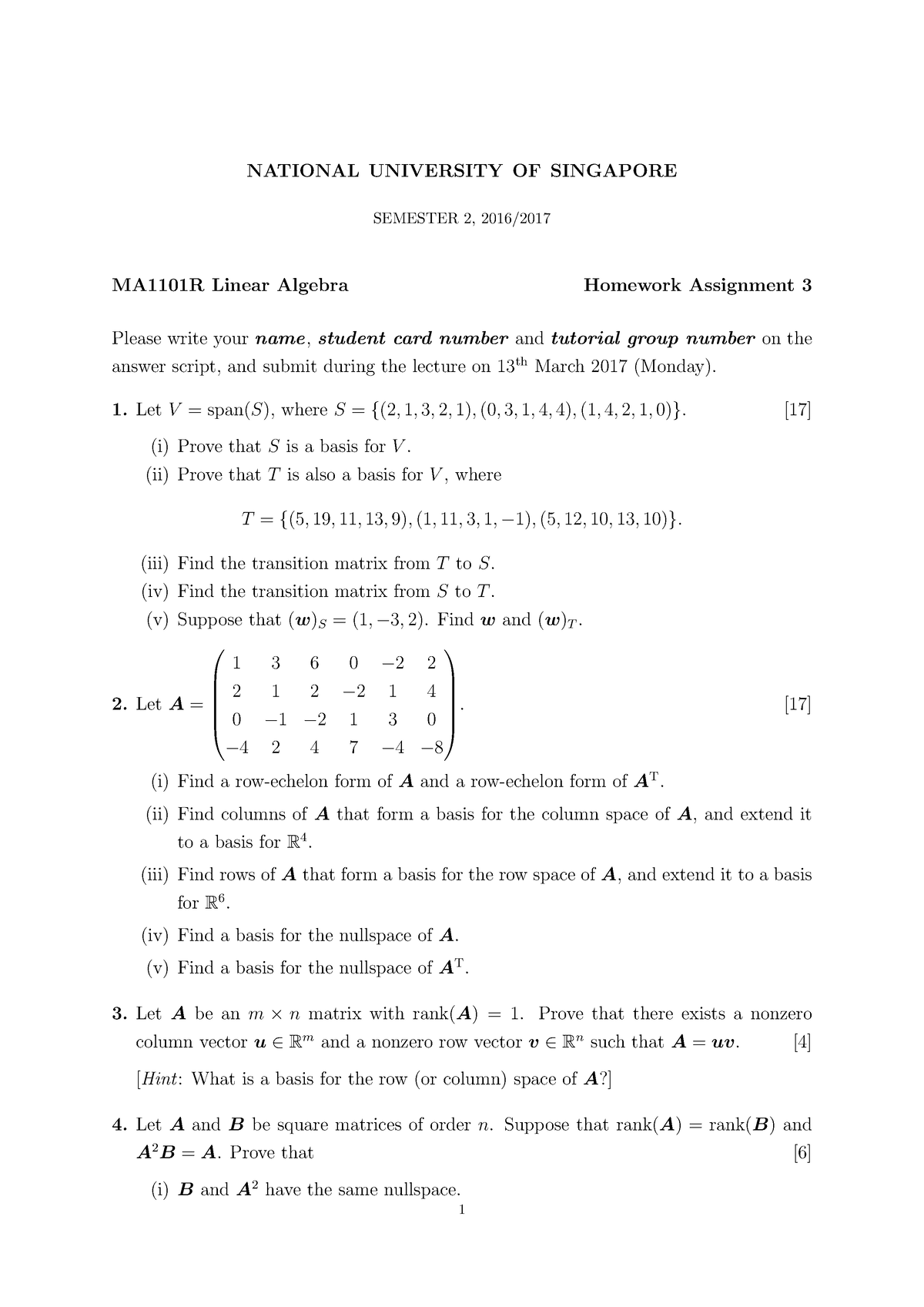 MA1101R-HW3 - HW FOR SUBMISSION - NATIONAL UNIVERSITY OF SINGAPORE ...