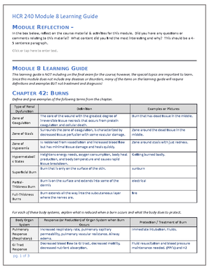 HCR 240 Module 1 Learning Guide - MODULE REFLECTION – In The Box Below ...