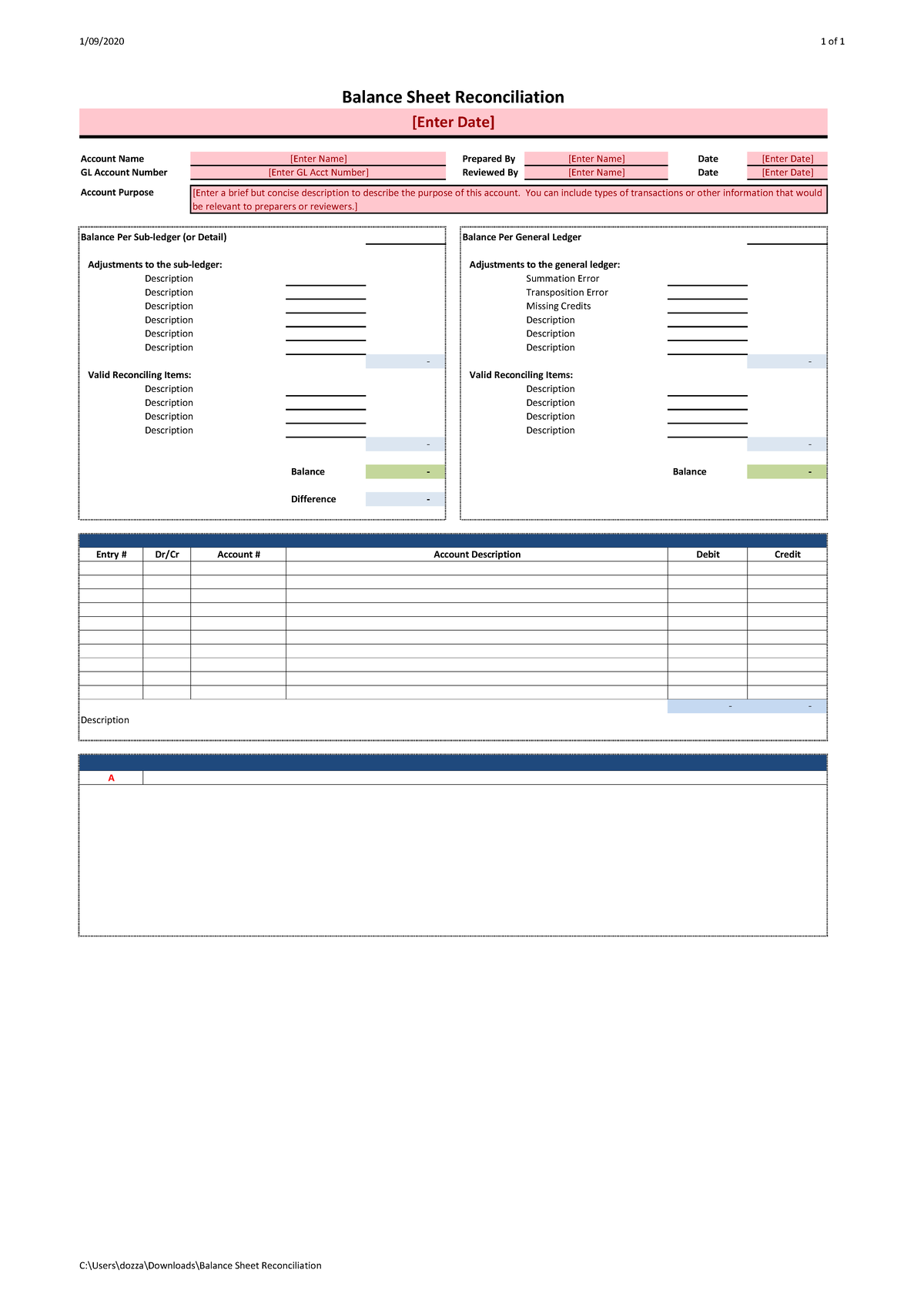 Balance Sheet Reconciliation - Warning: TT: undefined function: 32 1/09 ...