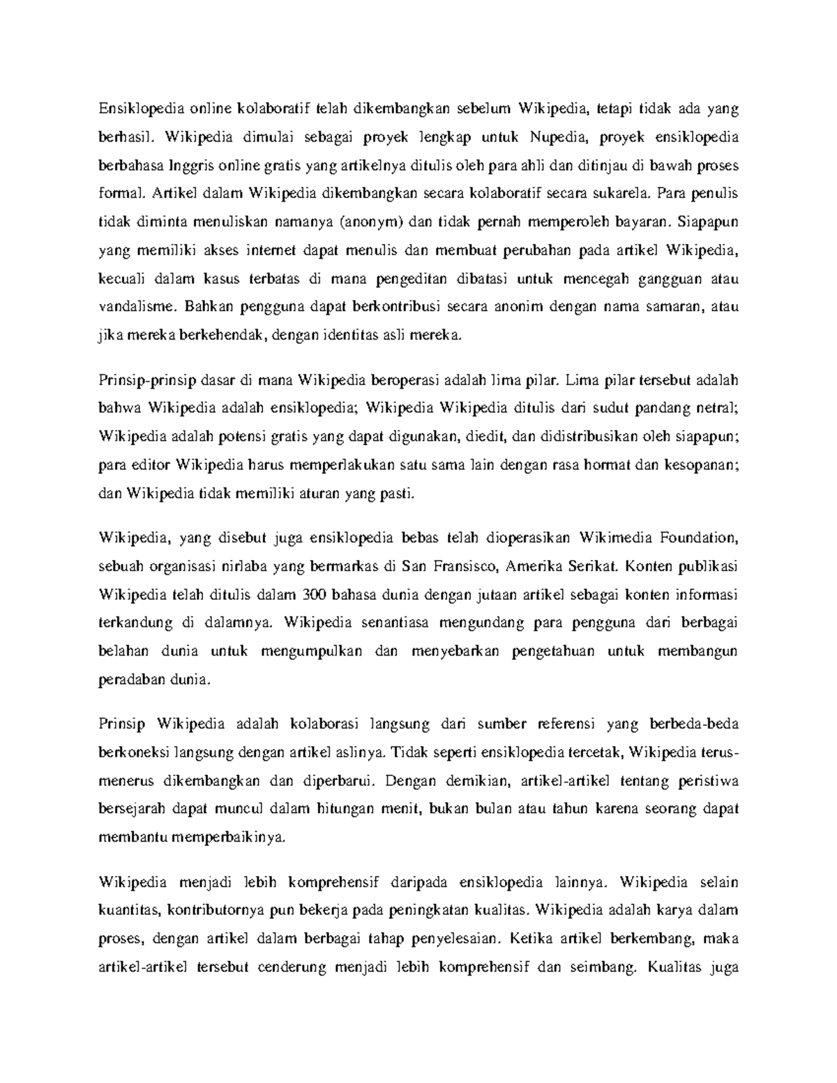 Wikipedia; Ensiklopedia Bebas - Ensiklopedia Online Kolaboratif Telah ...