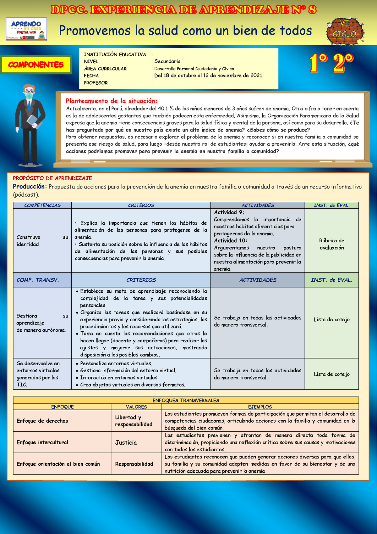 1° 2° Ed A 8 - DPCC (4 Semanas) - Promovemos La Salud Como Un Bien De ...