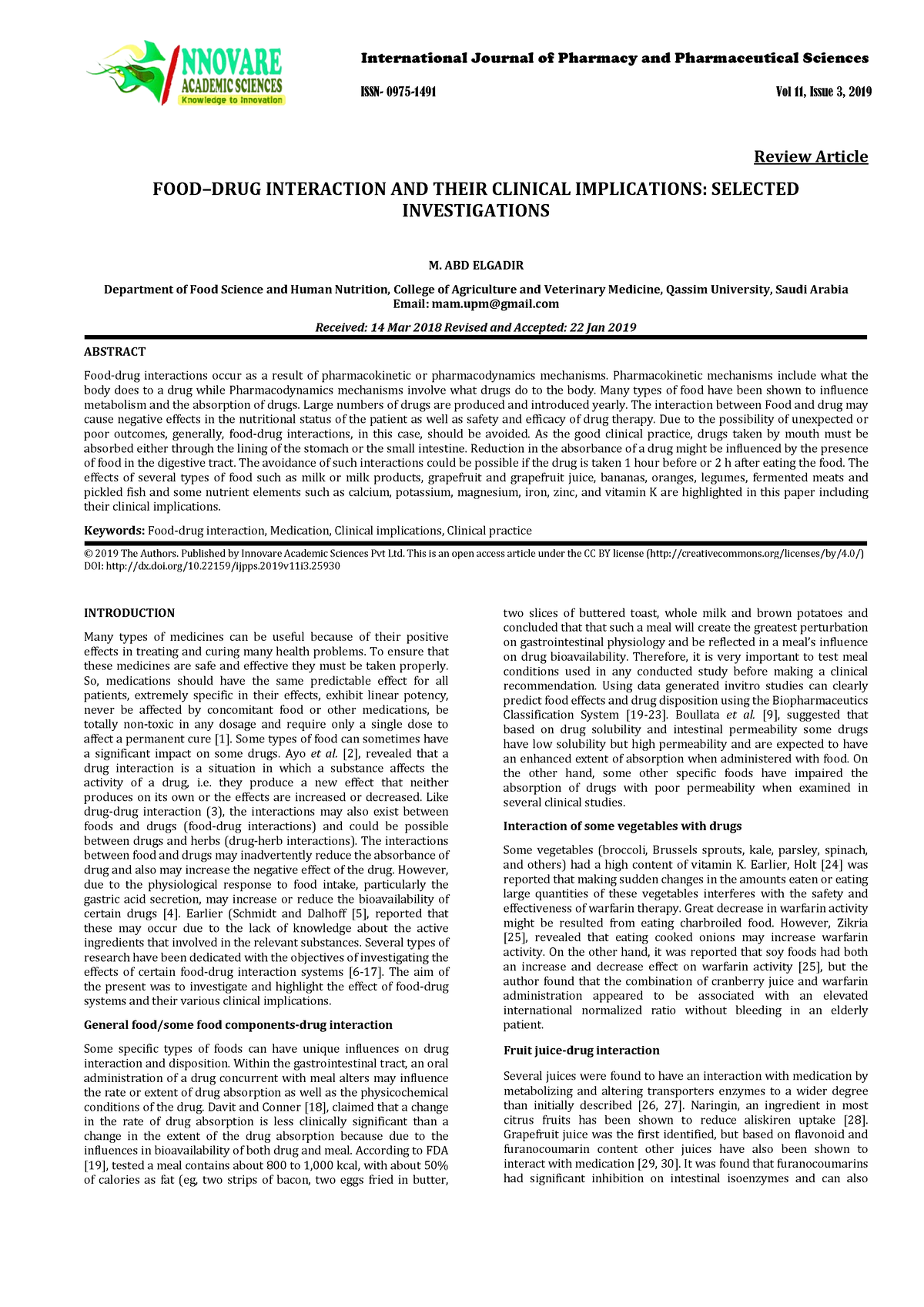 food-drug-interaction-and-their-clinical-implications-selected