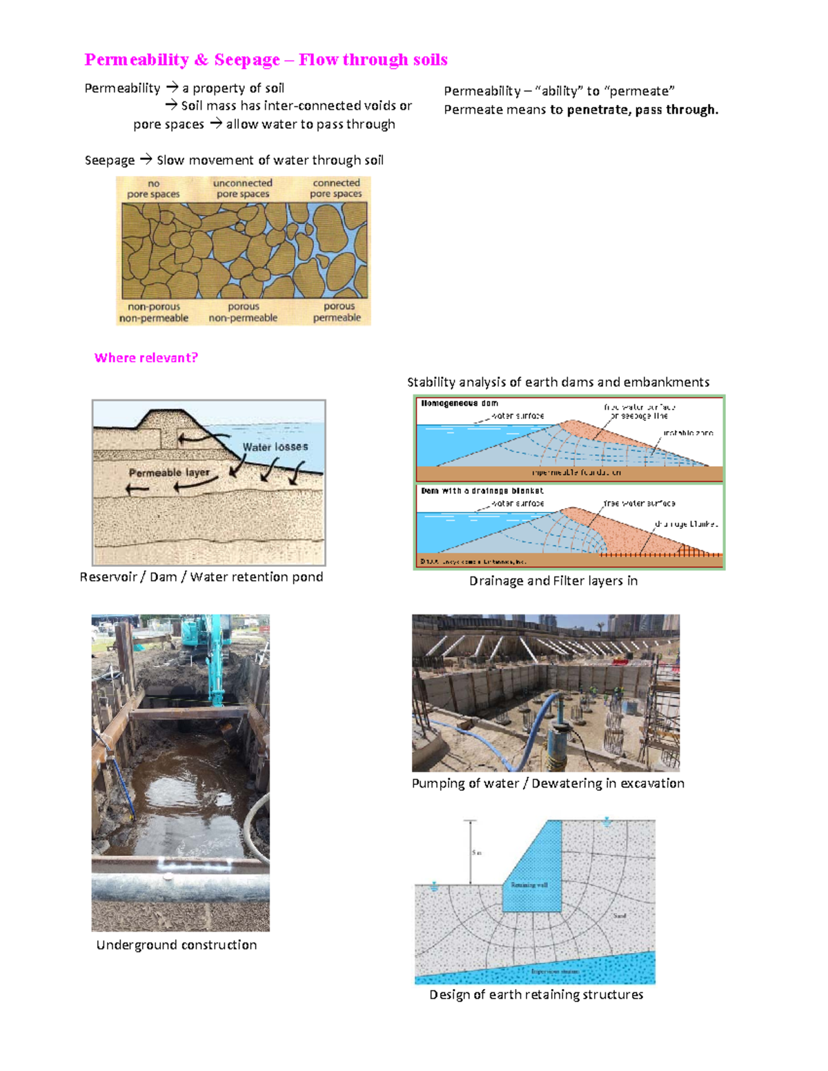 CE341 Lecture 06 Permeability - Permeability & Seepage – Flow through ...