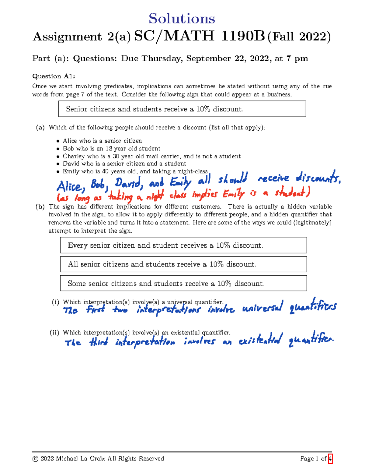 Assignment 2 - Solutions - Solutions Assignment 2(a) SC/MATH 1190B(Fall ...