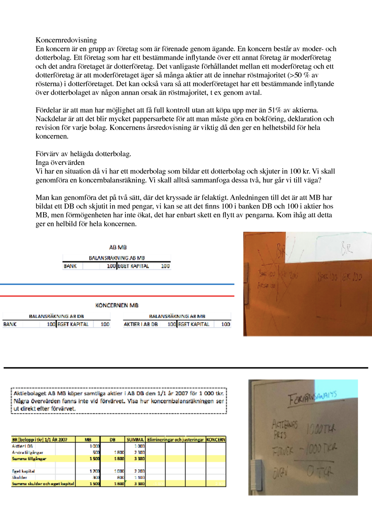 Koncernredovisning Föreläsning 1 - Koncernredovisning En Koncern är En ...