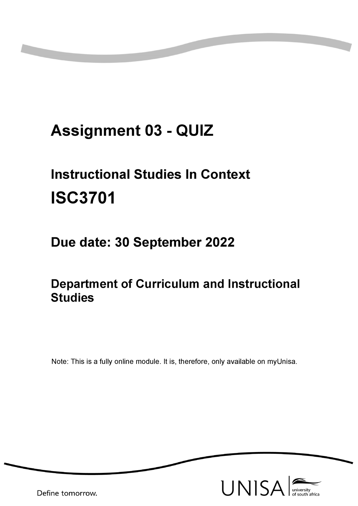 isc3701 assignment 3 quiz