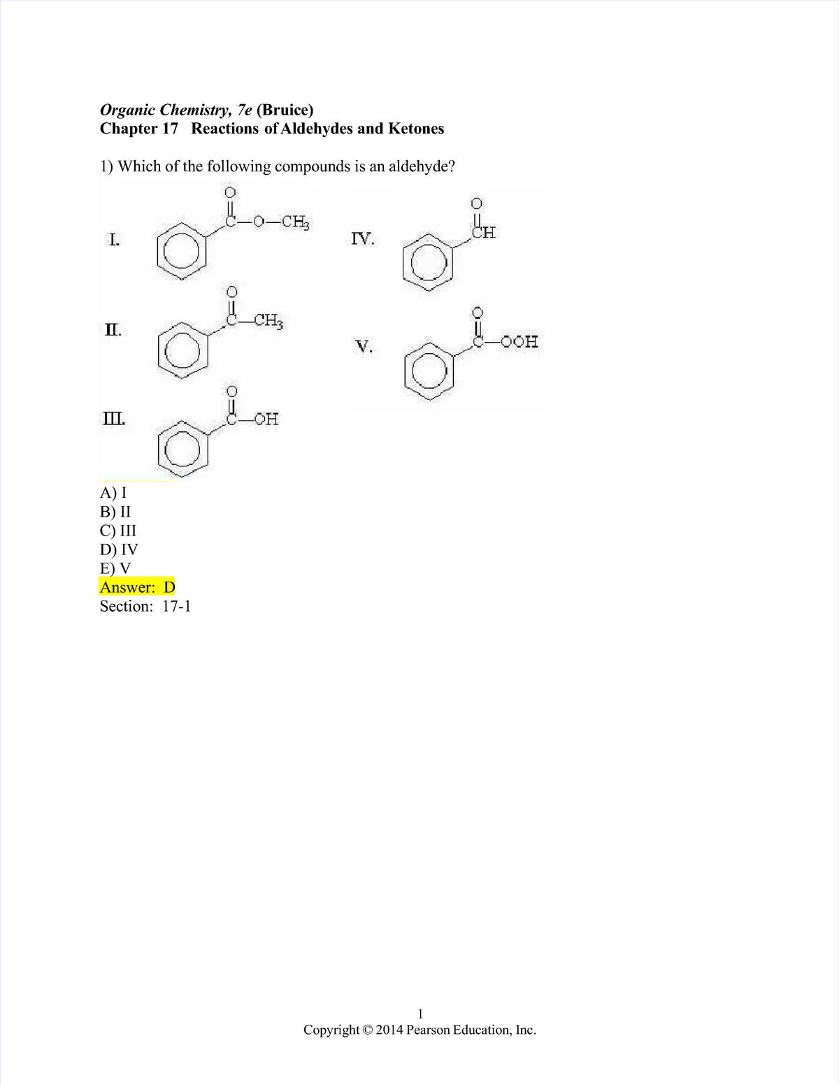 Pdf-chapter-17 - Questions - Organic Chemistry, 7eOrganic Chemistry, 7e ...