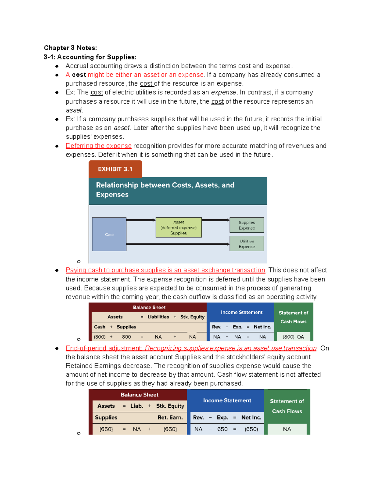 ACCT 2301: Ch. 3 - Notes I Took Over These Chapters - Chapter 3 Notes ...